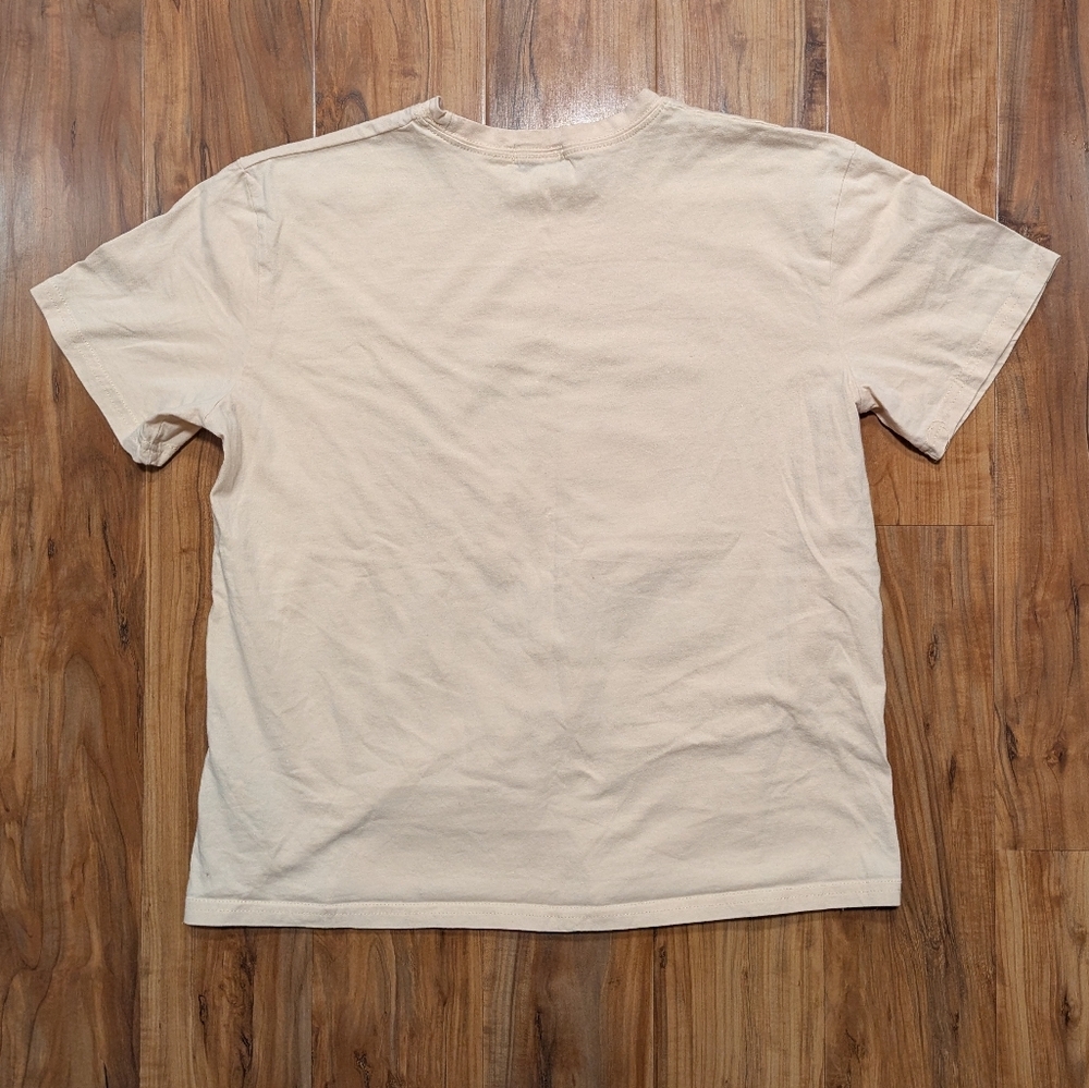 Edikted Oversized Graphic Tee Women's Small Tan Short Sleeve 100% Cotton - Picture 3 of 4